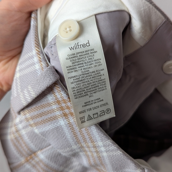 ARITZIA WILFRED Effortless Pants Plaid Purple 0 - Picture 15 of 16